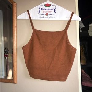 Brown cropped tank top
